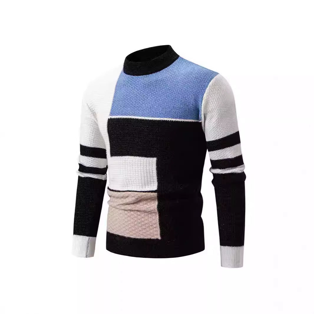 Herren Strukturierter Pullover mit modernem Farbblockdesign