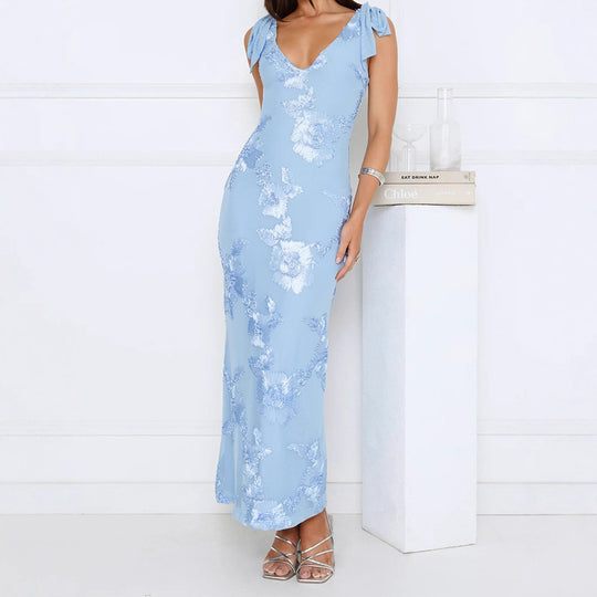 Damen Maxikleid mit floralem Spitzenmuster R&B