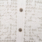 Damen Strickjacke mit feiner Häkelstruktur und praktischen Taschen R&B