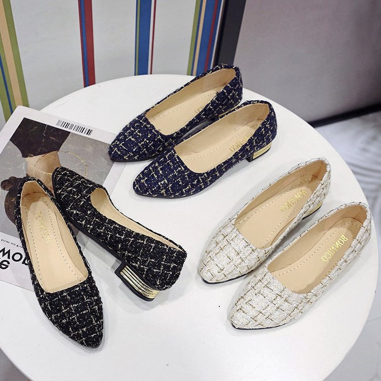 Damen Ballerinas mit schicker Struktur und modernem Absatz R&B