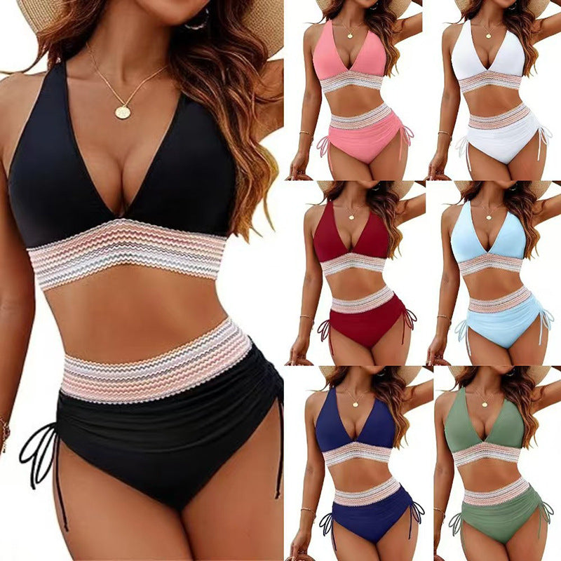 Damen Hochtailliertes Bikini-Set mit elastischen Details R&B