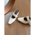 Damen elegante Mules mit funkelndem Riemen und komfortablem Blockabsatz