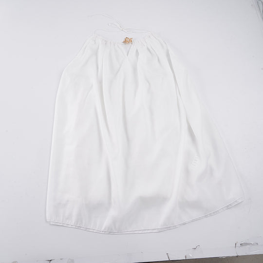 Damen Maxikleid mit elegantem V-Ausschnitt und verstellbarem Taillenband R&B