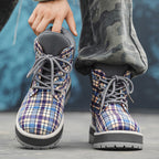 Herren Schnürstiefel mit kariertem Obermaterial und robustem Profil von