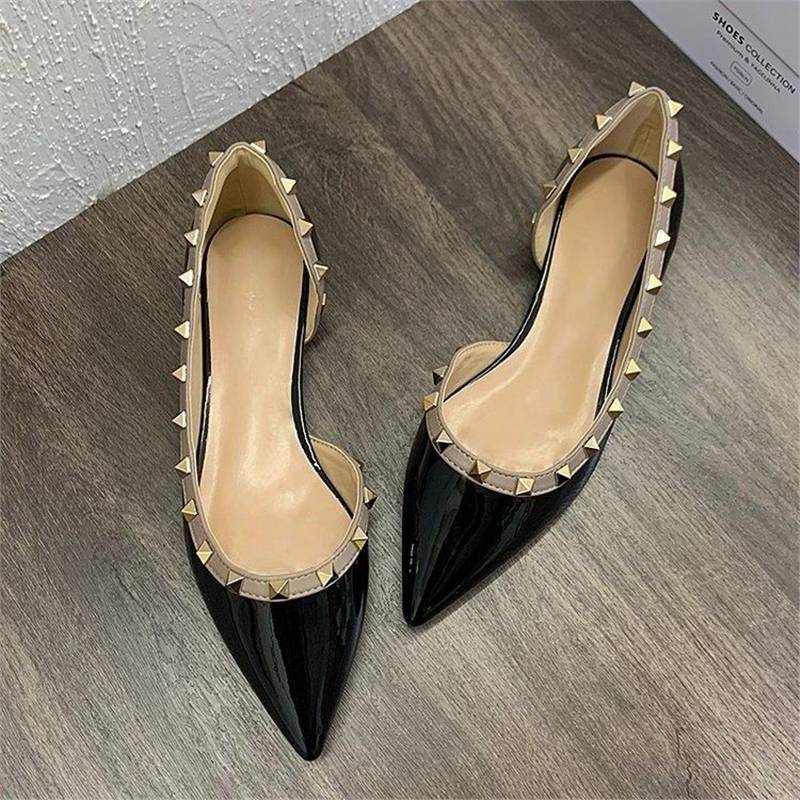 Damen spitze Ballerinas mit metallischen Nieten R&B