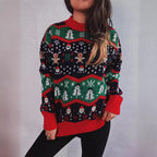 Damen Weihnachts-Pullover mit festlichem Design und strukturiertem Strick R&B