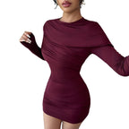 Damen Figurbetontes Wickelkleid EB