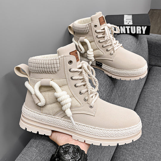 Damen modische und bequeme Winterstiefel mit hohem Kragen und rutschfester Sohle R&B