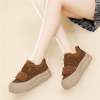 Damen Modische Sneaker mit kuscheligem Innenfutter und breitem Klettverschluss R&B