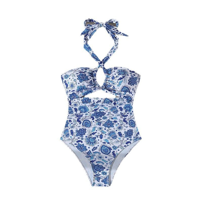 Damen Einteiler Badeanzug mit raffinierten Cut-Outs und modischem Halterdesign R&B