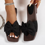 Damen elegante Sandalen mit dekorativen Schleifen und komfortablem Fußbett R&B