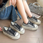 Damen Plateausneaker mit kreativem Muster und stabiler Gummisohle R&B