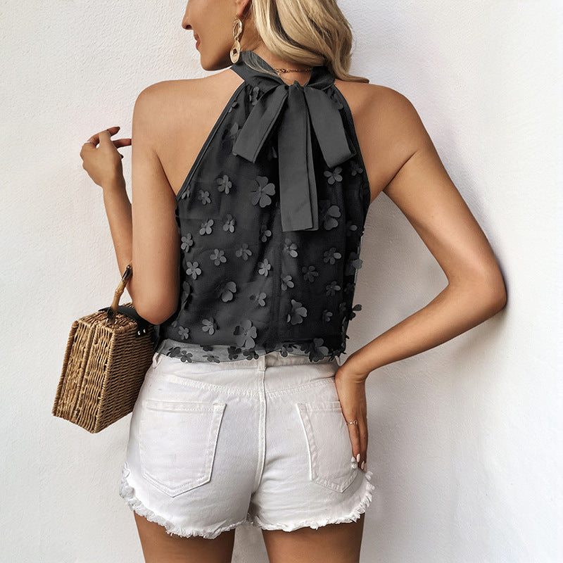 Damen Blusenshirt mit modischem Stehkragen und floralem 3D-Design R&B