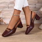 Damen Slingback-Pumps mit komfortablem Blockabsatz R&B