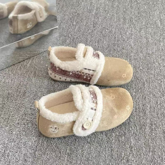 Damen Flauschige Hausschuhe mit verstellbarem Riemen und weich gefüttertem Innenfutter R&B