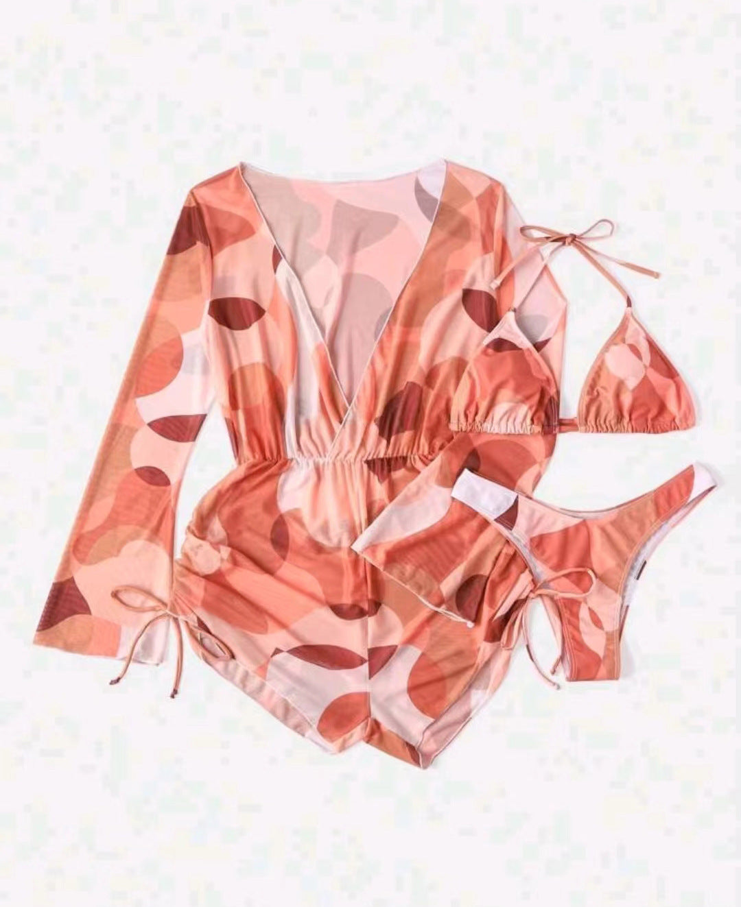 Damen Strandoutfit mit luftiger Tunika und Bikini R&B