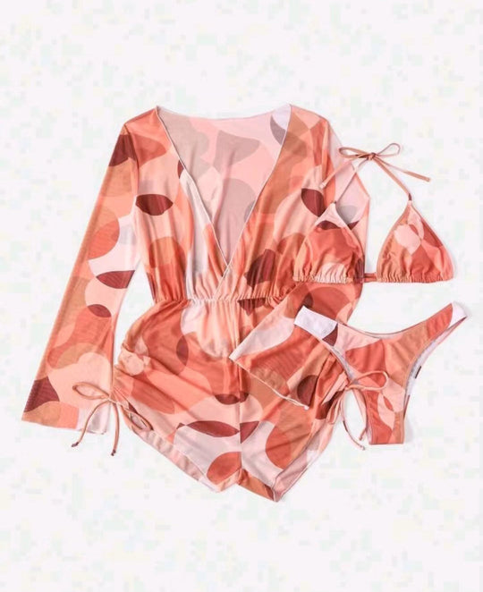 Damen Strandoutfit mit luftiger Tunika und Bikini R&B