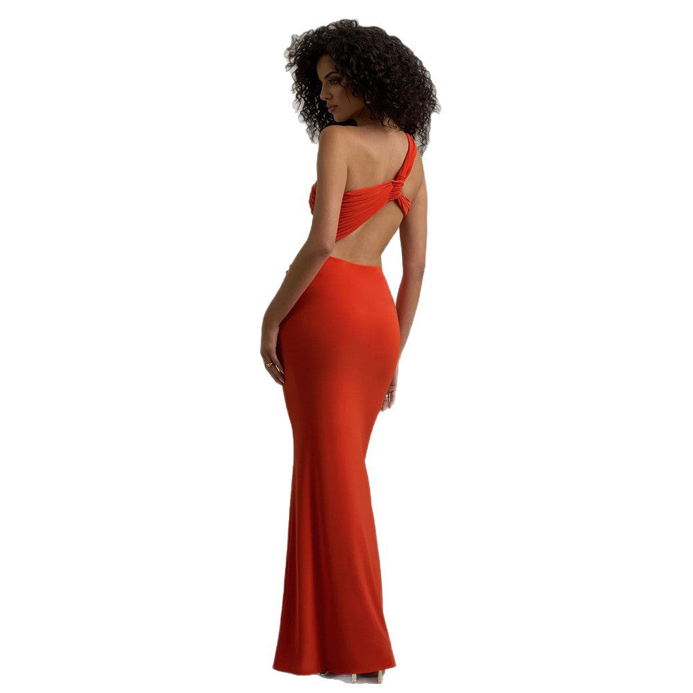 Damen Maxikleid mit asymmetrischem Schnitt und eleganter Drapierung R&B