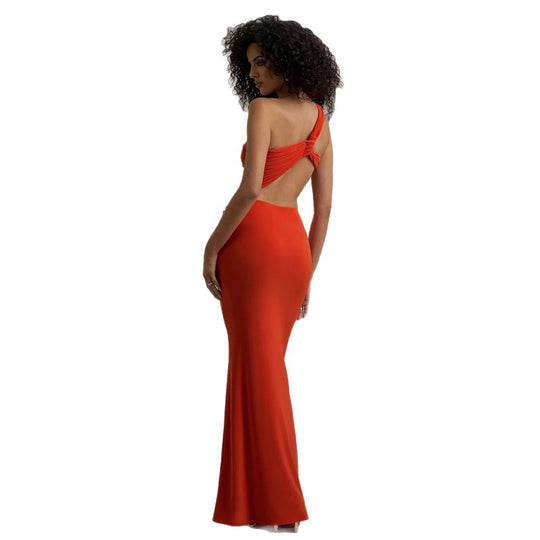 Damen Maxikleid mit asymmetrischem Schnitt und eleganter Drapierung R&B