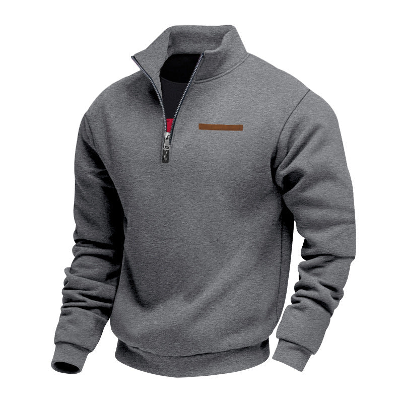 Herren modischer Kapuzenpullover mit halbem Reißverschluss und hochwertigen Details R&B
