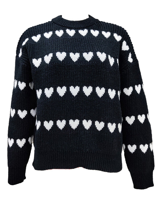 Damen Pullover mit Herzmotiv in lässiger Passform R&B