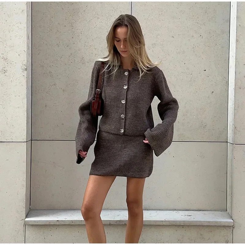 Damen Strickpullover und Rock Ensemble R&B