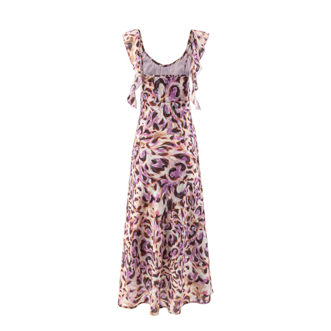 Damen Maxikleid mit elegantem Rüschensaum und floralem Muster R&B