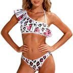 Damen Asymmetrischer Bikini mit fließenden Rüschen R&B