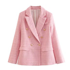 R&B | Gemischter Doppelreiher Tweed Blazer Damen