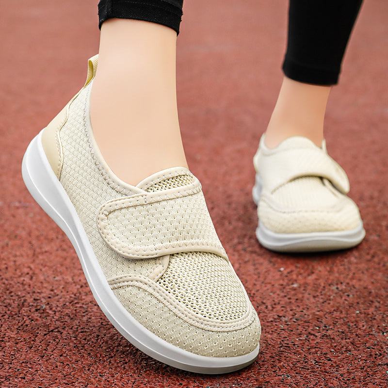 Damen Slip-On Gesundheitsschuhe mit flexiblem Klettverschluss Heidi Mode