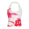 Damen Haltertop mit floralem Design und tiefem Ausschnitt R&B
