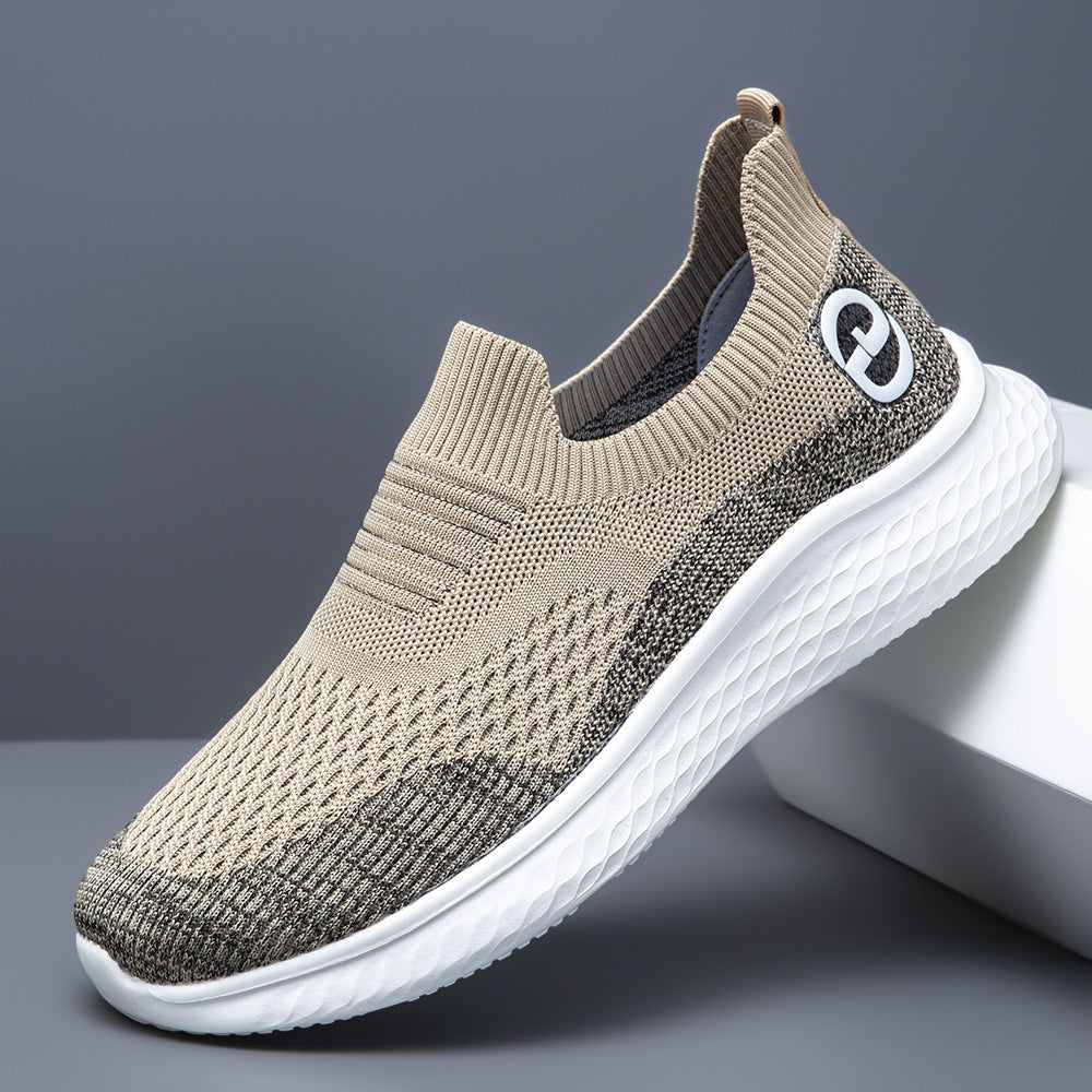 Damen Bequeme Slip-On Sneakers mit atmungsaktivem Strickmaterial und rutschfester Sohle R&B