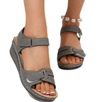 Damen Bequeme Wedge-Sandalen mit verstellbarem Riemen R&B