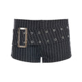 Damen modische Shorts mit breitem Gürtel und dekorativen Ösen R&B