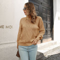 Damen Strickpullover mit strukturiertem Zopfmuster und Rollkragen R&B