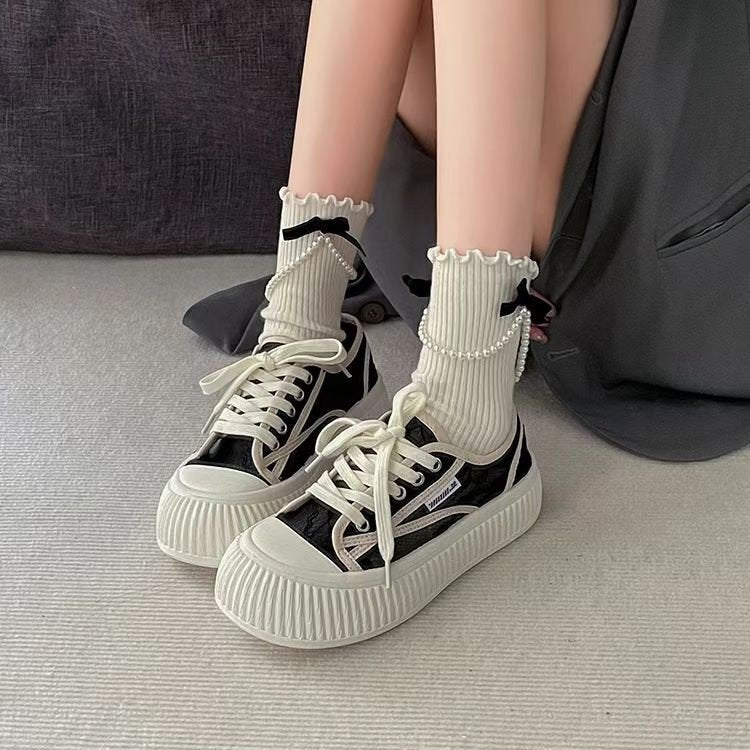 Damen Modische Sneaker mit hohem Plateau und atmungsaktiver Oberflächenstruktur R&B