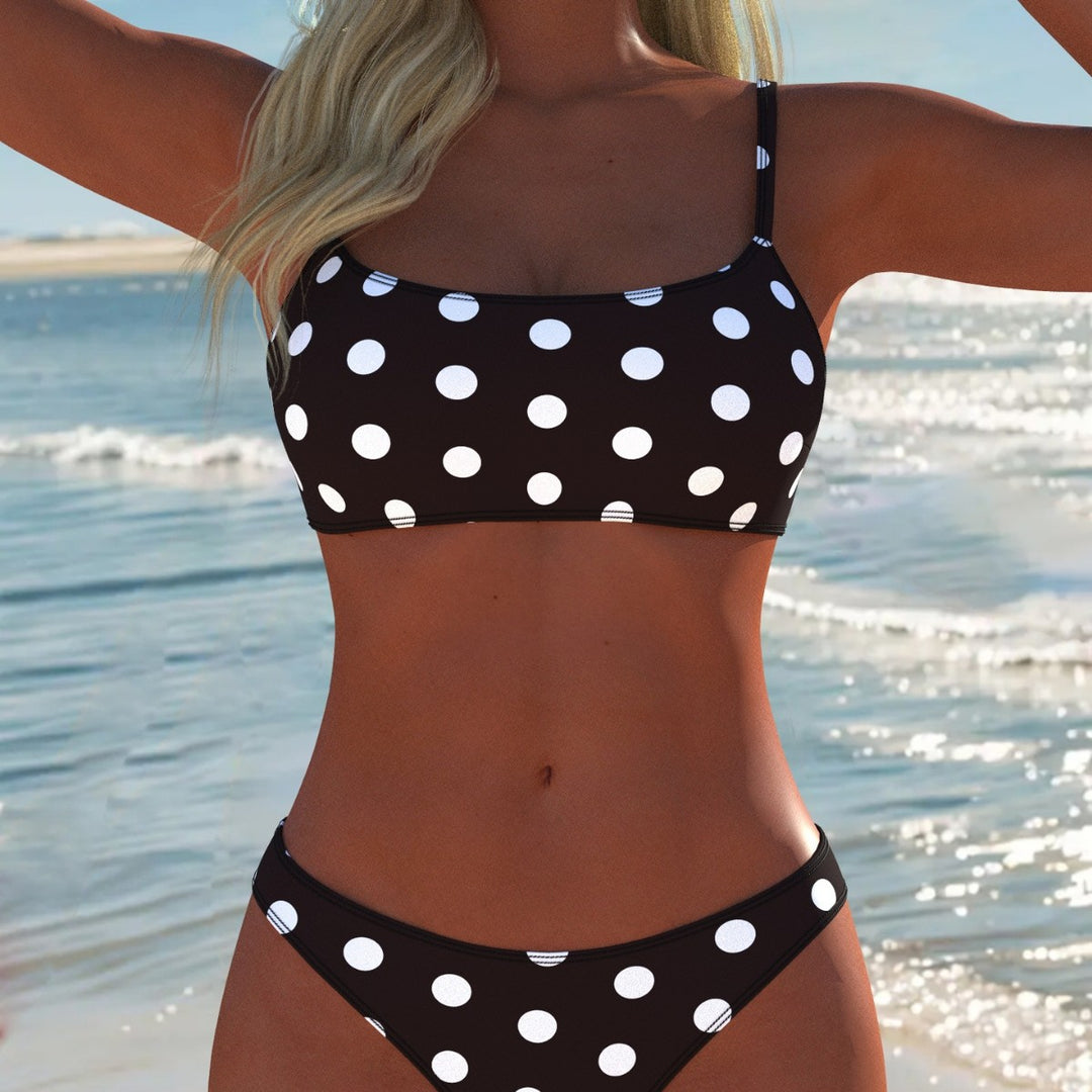 Damen Bikini-Set mit modischem Punktdesign und verstellbaren Trägern R&B