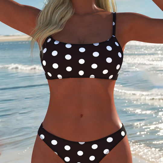 Damen Bikini-Set mit modischem Punktdesign und verstellbaren Trägern R&B