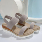 Damen Wedge-Sandalen mit verstellbaren Riemen und komfortablem Fußbett R&B