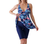 R&B | Damen Tankini-Set mit Floralem Oberteil und Sportlichen Shorts