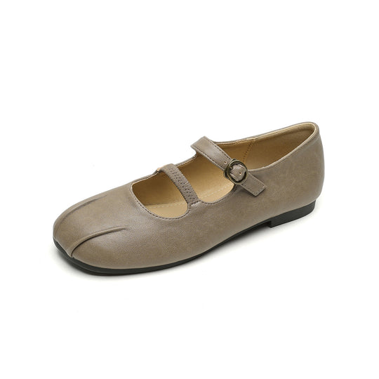 Damen Ballerinas mit eleganter Schnalle und hochwertigem Leder R&B