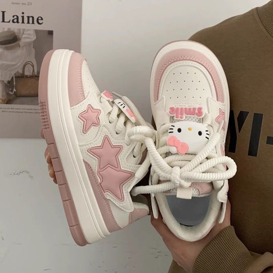 Damen Modische Sneakers mit Sternen-Applikationen und gepolsterter Sohle R&B