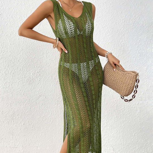 Damen eleganter Häkelsarong mit transparentem Design R&B