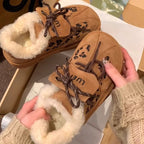 Damen Komfortable Sneaker mit kuscheligem Innenfutter und modischem Leopardenmuster R&B