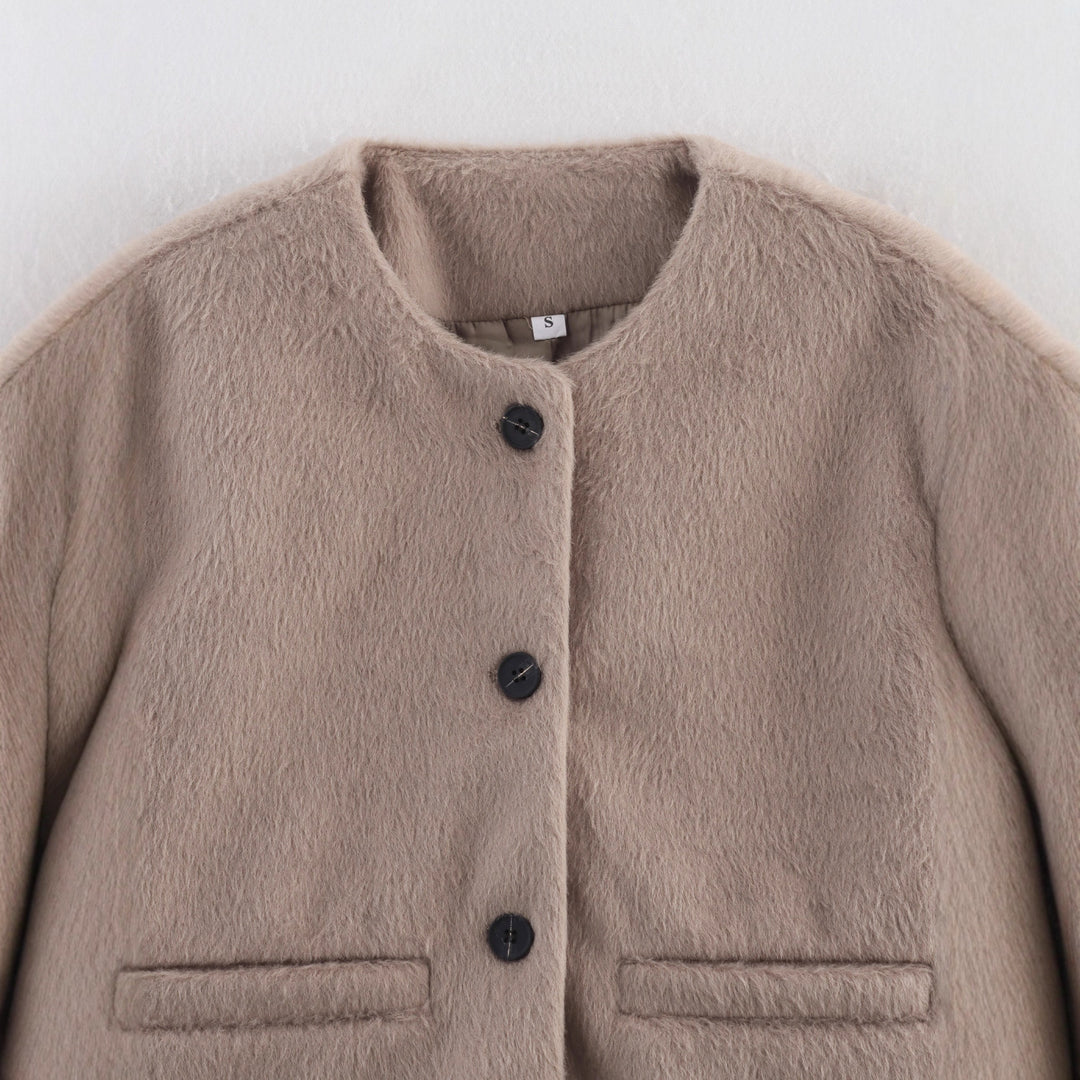 Damen kuschelige, klassische Kurzjacke R&B