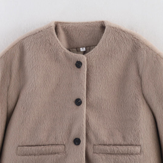 Damen kuschelige, klassische Kurzjacke R&B