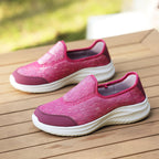 Damen nan eleganter Schlupfsneaker mit elastischen Zierbändern, atmungsaktiver Strickkonstruktion und gedämpfter Komfortlaufsohle R&B