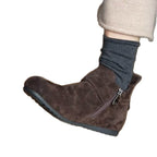 Damen Stylish Mokassins mit seitlichem Reißverschluss und bequemer Sohle R&B