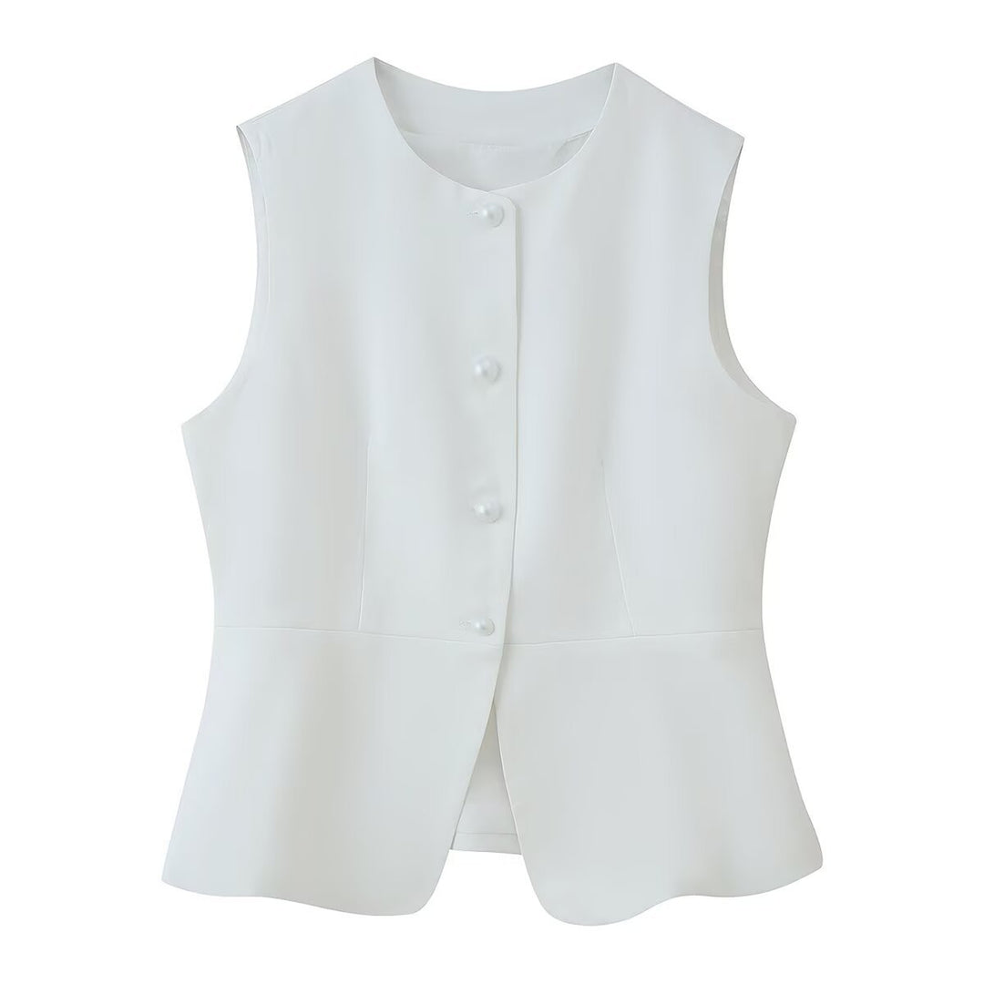 Damen ärmellose Blazer-Jacke R&B