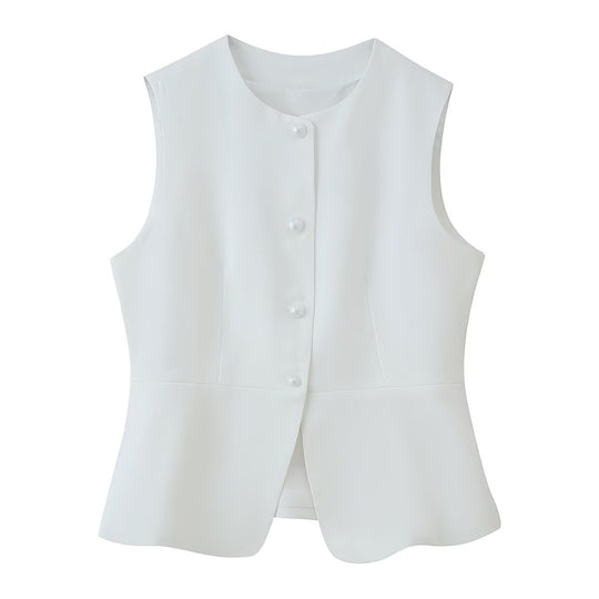 Damen ärmellose Blazer-Jacke R&B